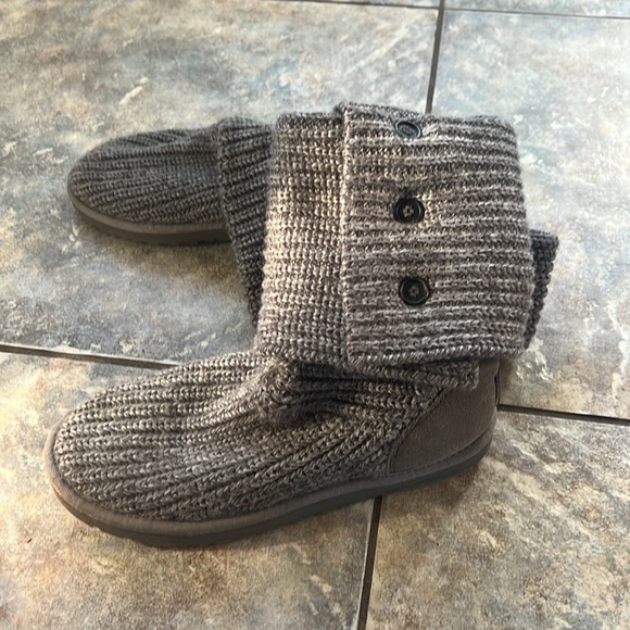 UGG Knit Sheepskin boot ‘classic cardy’ grey - Picture 5 of 8